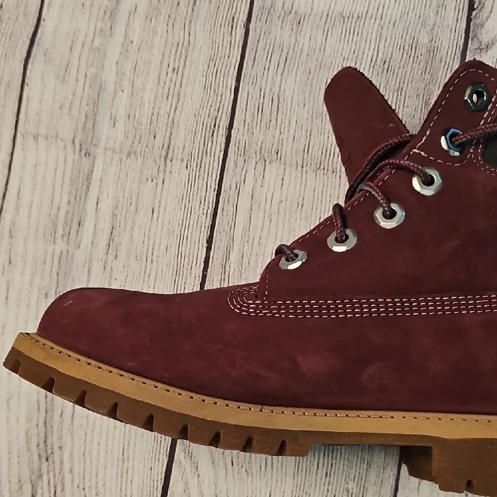 Timberland Men's Sz 4 Dark Red/maroon Lace-Up Boots